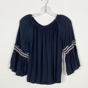 ANN TAYLOR navy blue blouse
